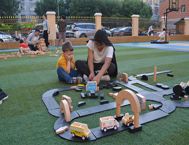 幼儿园建构区积木户外大型单元积木黑板积木儿童益智拼装材料玩具
