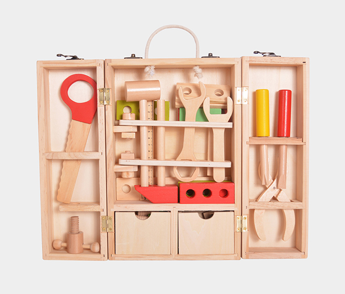 过家家 儿童木制工具箱 玩具螺母工具箱