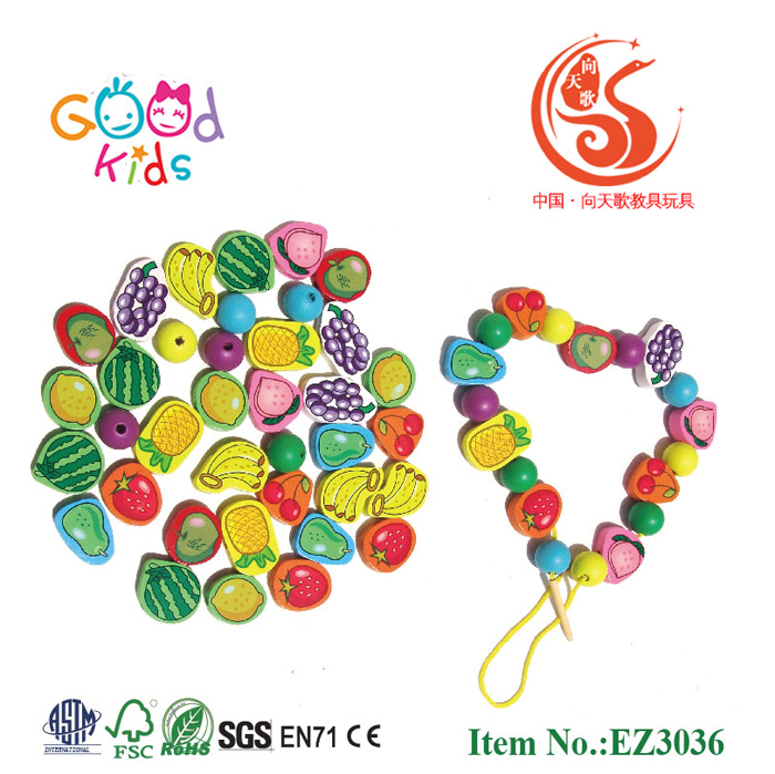 wooden lacing beads for kids