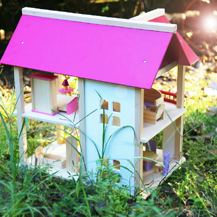 木制娃娃屋玩具房子过家家家儿童玩具屋家具